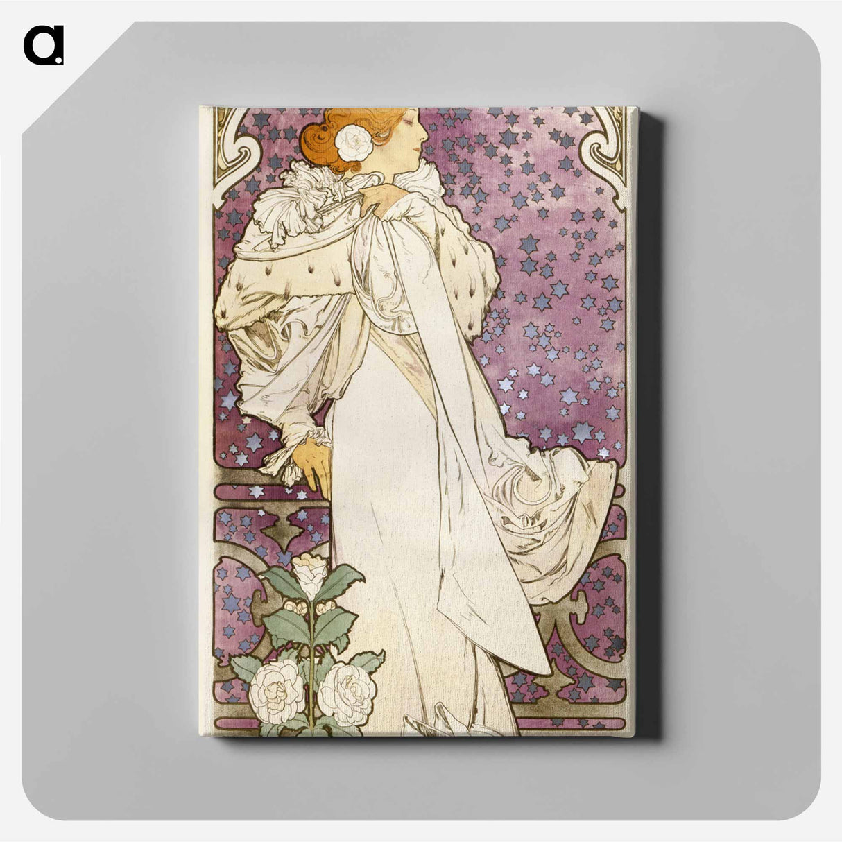 The Dame Aux Camélias - Alphonse Mucha Canvas.