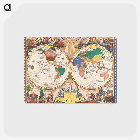 アートポストカード-The New Map of the World
 - ボストン公共図書館 Postcard.