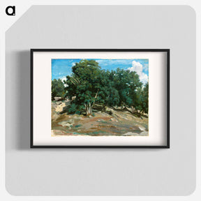 アートポスター-Fontainebleau: Oak Trees at Bas-Bréau - カミーユ ピサロ Poster.