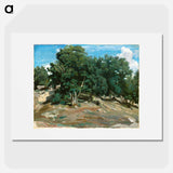 Fontainebleau: Oak Trees at Bas-Bréau - カミーユ ピサロ Poster.