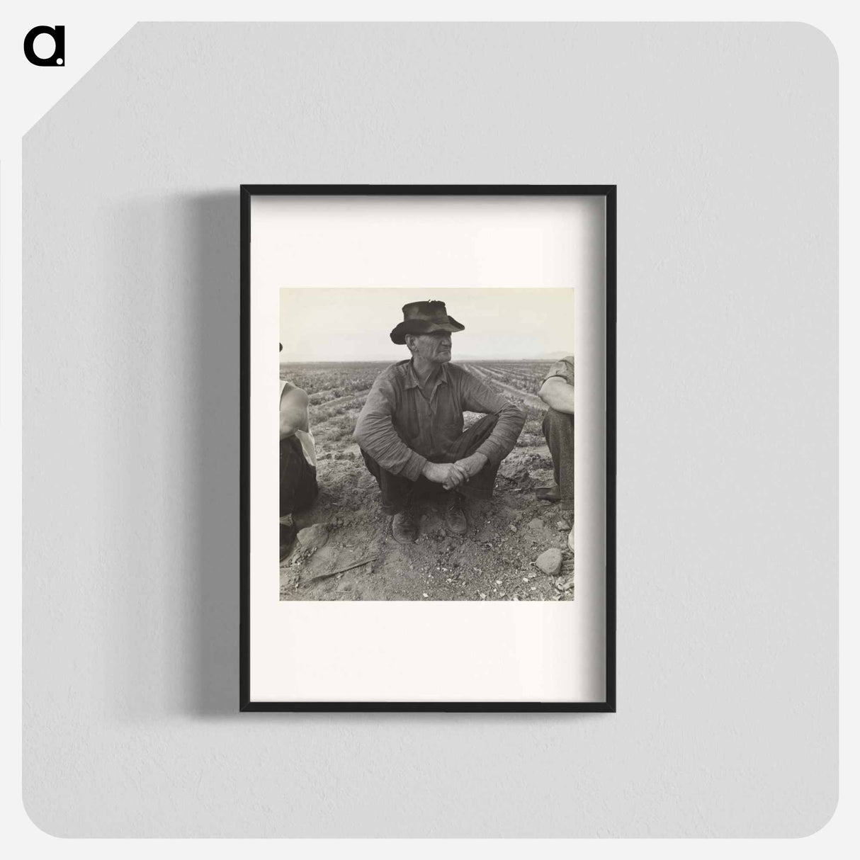 Waiting for Work on Edge of the Pea Field, Holtville, Imperial Valley, California - Dorothea Lange Poster.