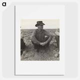 Waiting for Work on Edge of the Pea Field, Holtville, Imperial Valley, California - Dorothea Lange Poster.