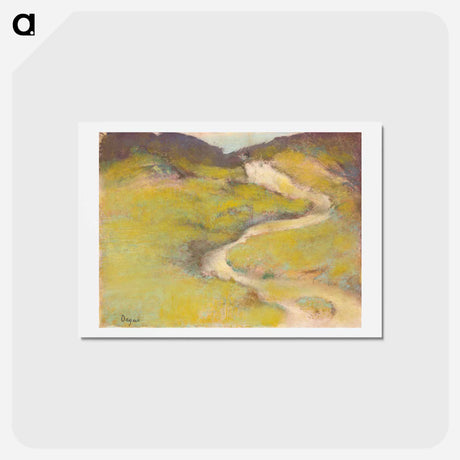 アートポストカード-Pathway in a Field - エドガー ドガ Postcard.