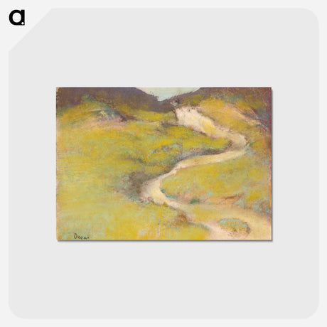 アートポストカード-Pathway in a Field - エドガー ドガ Postcard.