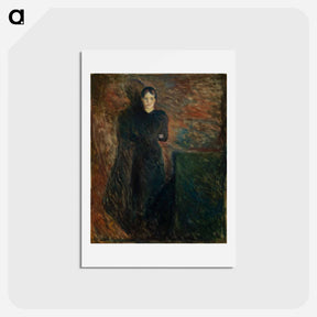 アートポストカード-Lady in Black - エドヴァルド ムンク Postcard.