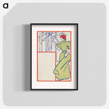 Woman in green dress reading a book - エドワード ペンフィールド Poster.