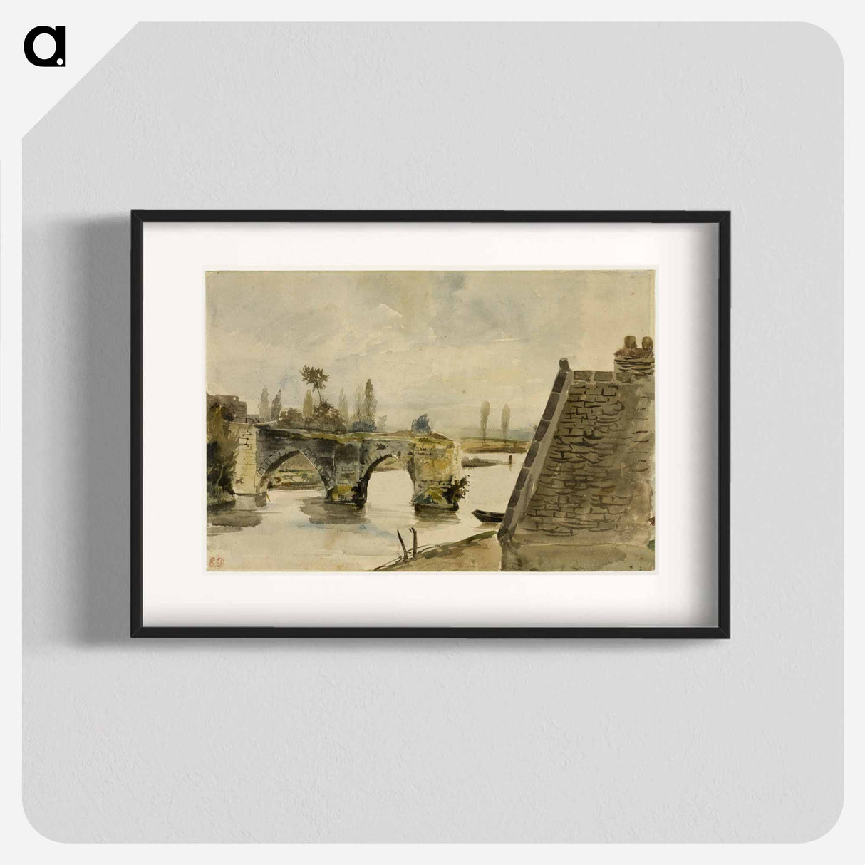 The Old Bridge at Nantes - ウジェーヌ ドラクロワ Poster.