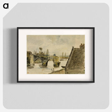 The Old Bridge at Nantes - ウジェーヌ ドラクロワ Poster.