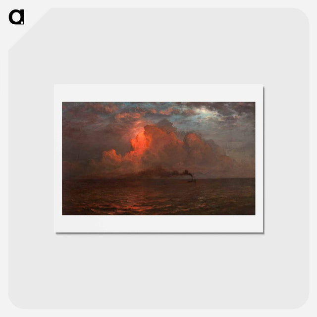 アートポストカード-Evening on the Sea - フレデリック エドウィン チャーチ Postcard.