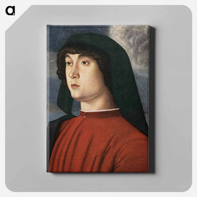アートパネル-Portrait of a Young Man in Red - ジョヴァンニ ベッリーニ Canvas.