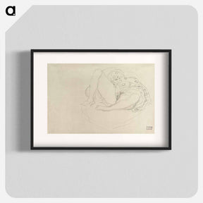 アートポスター-Reclining Nude with Drapery - グスタフ クリムト Poster.