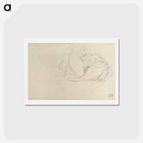 アートポストカード-Reclining Nude with Drapery - グスタフ クリムト Postcard.