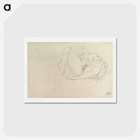 アートポストカード-Reclining Nude with Drapery - グスタフ クリムト Postcard.