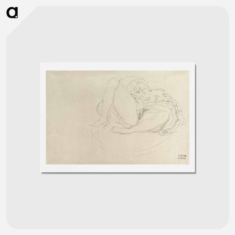 アートポストカード-Reclining Nude with Drapery - グスタフ クリムト Postcard.