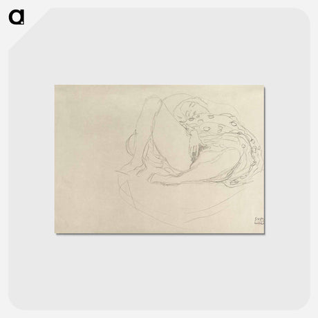 アートポストカード-Reclining Nude with Drapery - グスタフ クリムト Postcard.