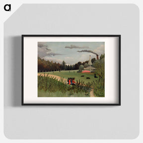 アートポスター-Landscape and Four Young Girls - アンリ ルソー Poster.