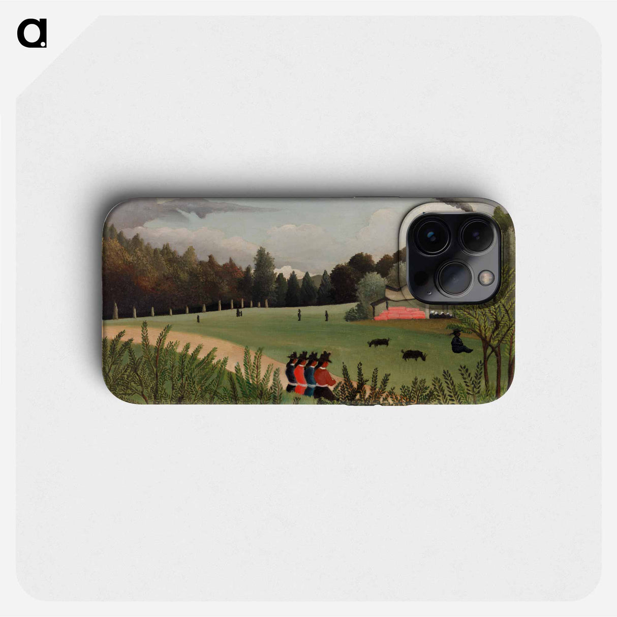 Landscape and Four Young Girls - Henri Rousseau Phone Case.