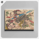 アートパネル-Rochishin Chopping Off the Head of Nio - 葛飾 北斎 Canvas.