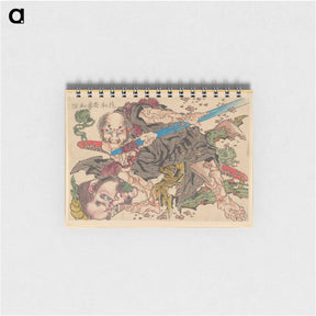 アートメモ帳-Rochishin Chopping Off the Head of Nio - 葛飾 北斎 Memo.