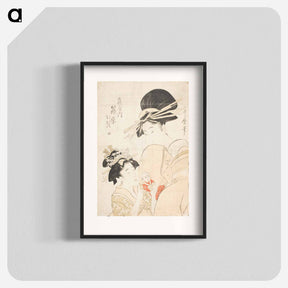 アートポスター-Shinohara of the Tsuruya, kamuro Wakaba and Chieda - 喜多川 歌麿 Poster.