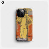 Naakte vrouw tussen twee van elkaar weg kijkende mannen hoofden - Leo Gestel Phone Case.