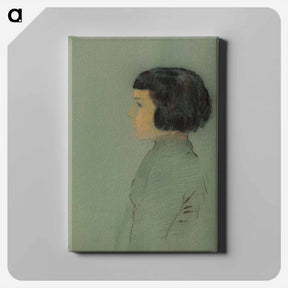 アートパネル-Young Woman in Profile - オディロン ルドン Canvas.