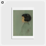 アートポストカード-Young Woman in Profile - オディロン ルドン Postcard.