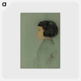 アートポストカード-Young Woman in Profile - オディロン ルドン Postcard.