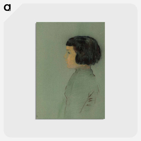 アートポストカード-Young Woman in Profile - オディロン ルドン Postcard.