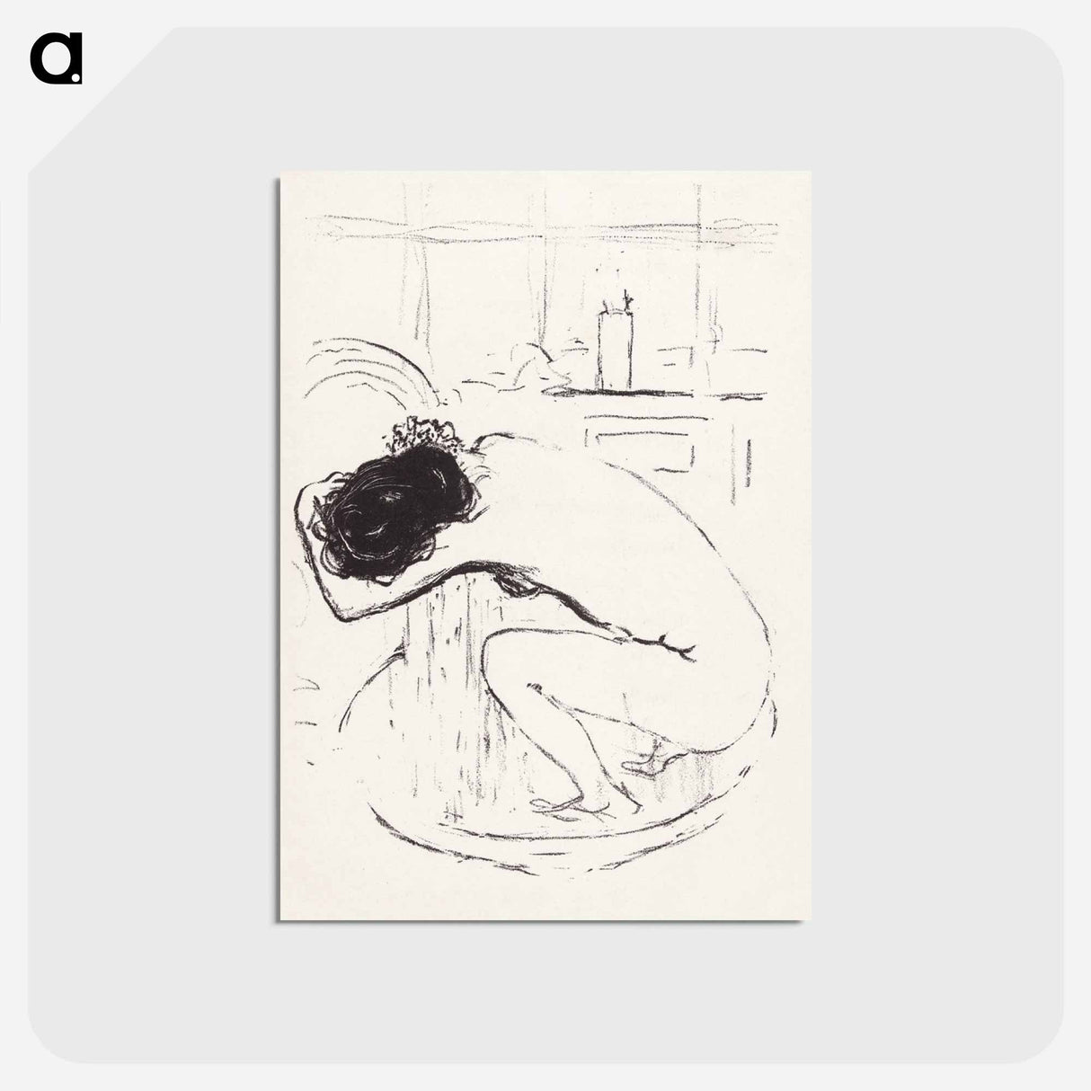 アートポストカード-Woman in Tub
 - ピエール ボナール Postcard.