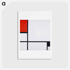 アートポストカード-Composition No. I, with red and black - ピエト モンドリアン Postcard.