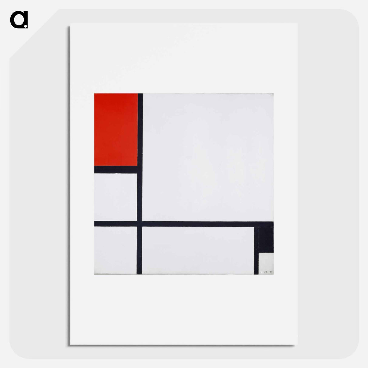 Composition No. I, with red and black - Piet Mondrian Poster.