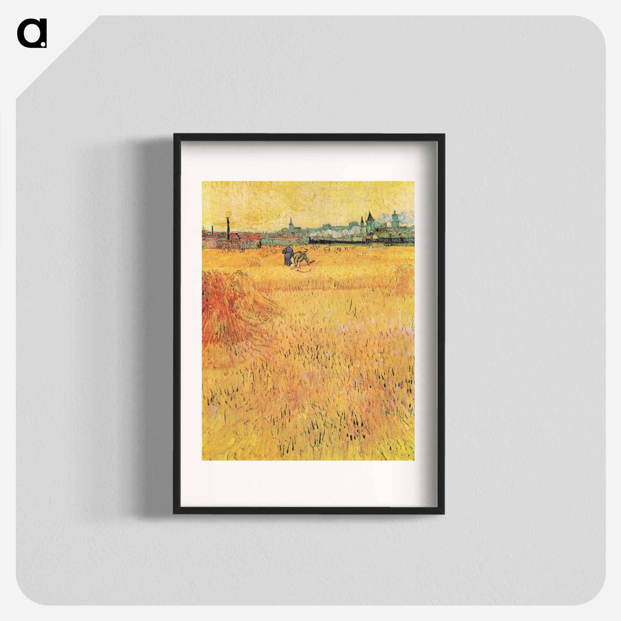 Wheat field with View of Arles - フィンセント ファン ゴッホ Poster.