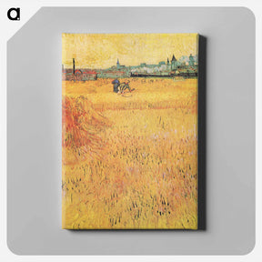 アートパネル-Wheat field with View of Arles - フィンセント ファン ゴッホ Canvas.