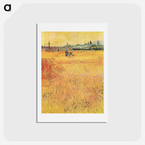 アートポストカード-Wheat field with View of Arles - フィンセント ファン ゴッホ Postcard.
