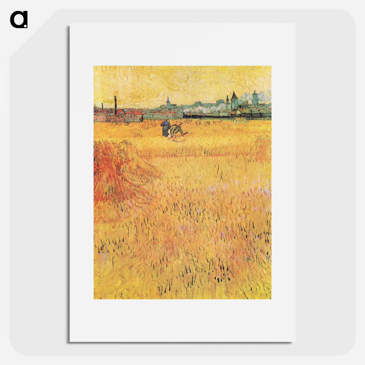 Wheat field with View of Arles - Vincent van Gogh Poster.