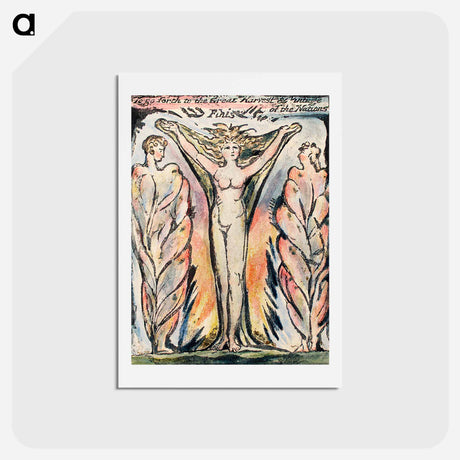 アートポストカード-To go forth to the Great Harvest from Milton: a Poem, To Justify the Ways of God to Men - ウィリアム ブレイク Postcard.
