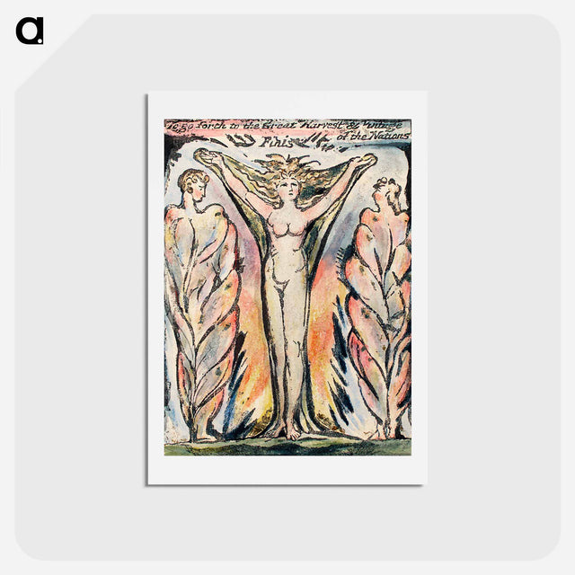 アートポストカード-To go forth to the Great Harvest from Milton: a Poem, To Justify the Ways of God to Men - ウィリアム ブレイク Postcard.
