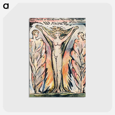 アートポストカード-To go forth to the Great Harvest from Milton: a Poem, To Justify the Ways of God to Men - ウィリアム ブレイク Postcard.