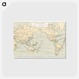 アートポストカード-Geographical-Statistical World Lexicon - アンティーク地図 Postcard.