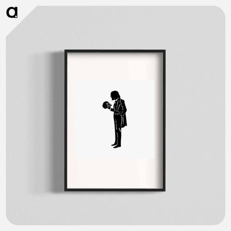 アートポスター-Michael's Crag Illustration: Male Silhouette with Skull
 - 大英図書館 Poster.