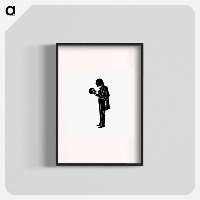 アートポスター-Michael's Crag Illustration: Male Silhouette with Skull
 - 大英図書館 Poster.