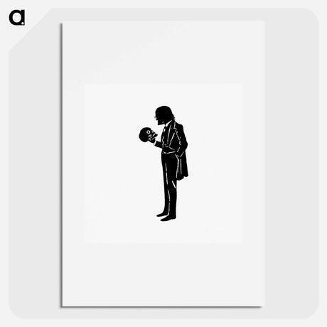 アートポスター-Michael's Crag Illustration: Male Silhouette with Skull
 - 大英図書館 Poster.