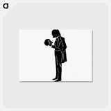アートポストカード-Michael's Crag Illustration: Male Silhouette with Skull
 - 大英図書館 Postcard.