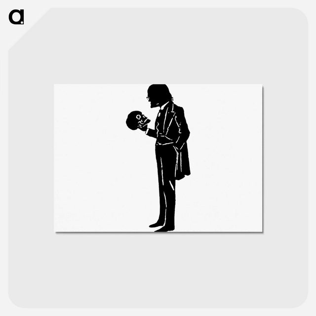 アートポストカード-Michael's Crag Illustration: Male Silhouette with Skull
 - 大英図書館 Postcard.