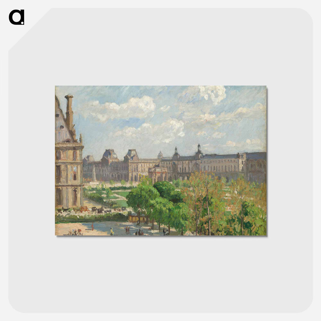 アートポストカード-Place du Carrousel, Paris - カミーユ ピサロ Postcard.