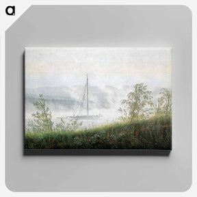 アートパネル-Elbschiff in early morning fog - カスパー ダーヴィト フリードリヒ Canvas.