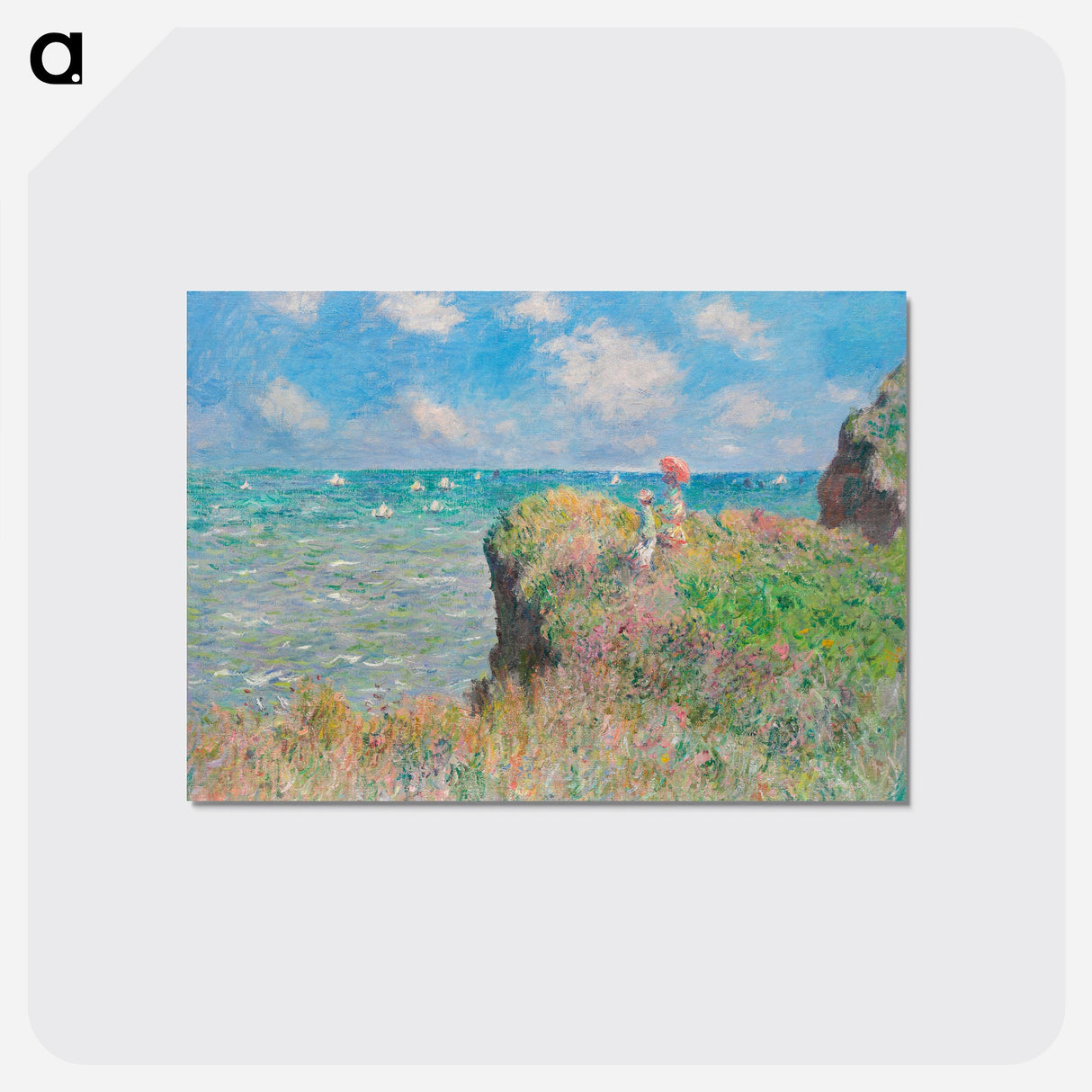 Cliff Walk at Pourville - クロード モネ Postcard.