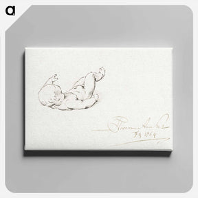 アートパネル-Nude Child Lying on Back
 - コルネリス プロース ファン アムステル Canvas.