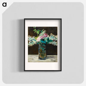 アートポスター-Vase of White Lilacs and Roses
 - ダラス美術館 Poster.